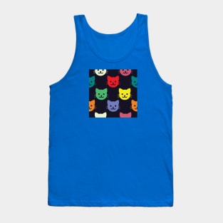 Colorful Kitty Cat Pattern Tank Top